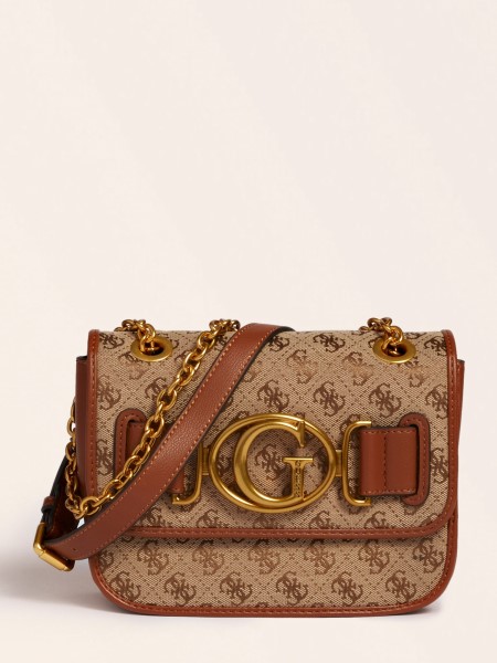 Guess Aileen 4g Logós Crossbody Táska Barna