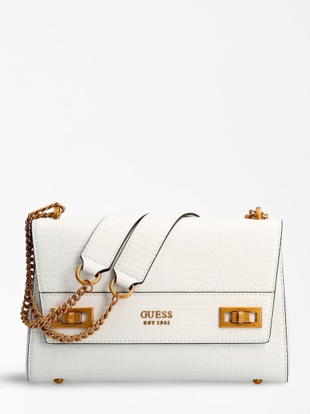 Hiszem Katey Croc Print Crossbody White