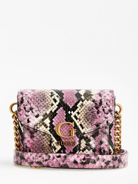 Hiszem Rózsaszín Shenny Python-print Mini Crossbody