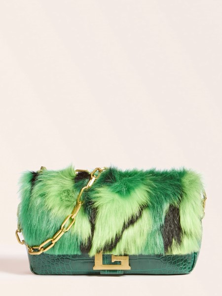 Zöld Helma Műszőrme Crossbody Tip