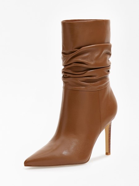 Valódi Bőr Dabbi Bokacsizma Barna