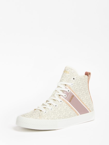 Guess Cream Elga Logós Magasszárú Tornacipő