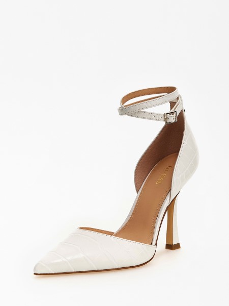 Fehér Guess Sydnie Croc-print Szandál