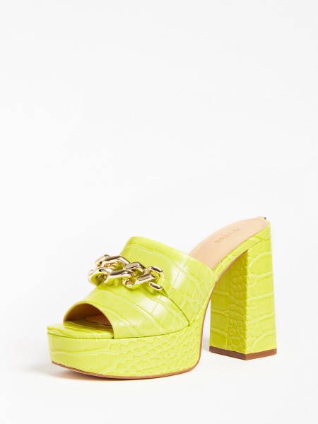 Hiszem Zöld Xanthe Croc-print Klumpa