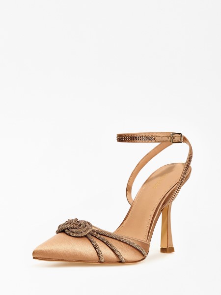 Világos Rózsaszín Guess Syena Szatén Szandál