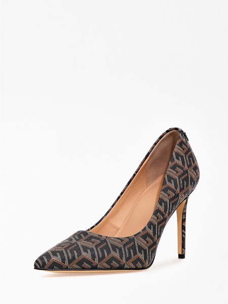 Piera G Kocka Logó Udvari Cipő Hiszem Fekete