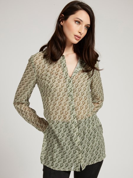 Kitalálni Zöld Multi Egész Nyomtatott Ing