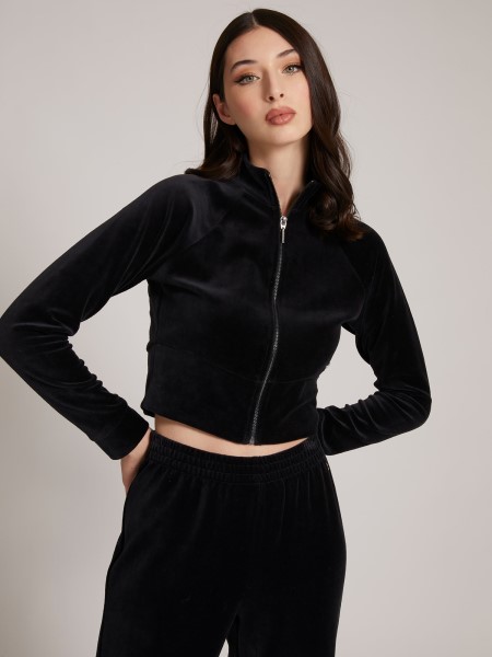 Hiszem, Fekete Cipzáras Zsenília Pulóver