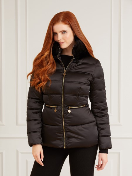 Gondolom Marciano Párnázott Szatén Kabát Fekete