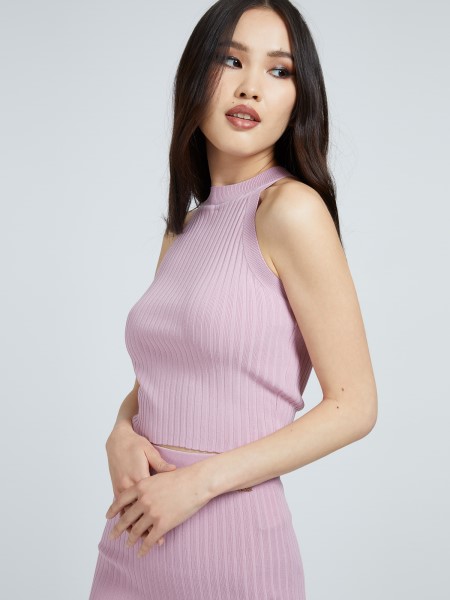 Crop Pulóver Felső Tipp Rózsaszín