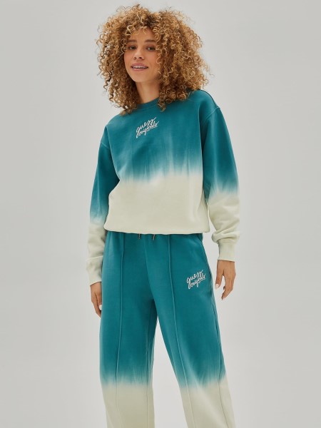 Zöld Több Tippelős Logós Pulóver