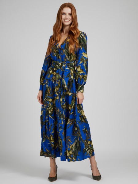 Az Egész Nyomtatott Hosszú Ruha Kék Multi Hiszem