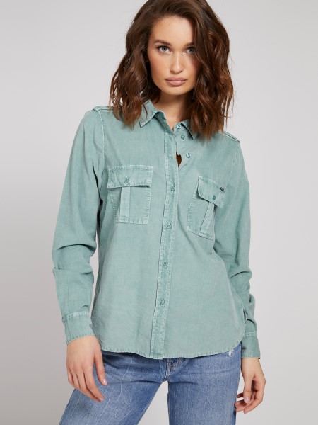 Kékeszöld Elülső Zsebek Ing Hiszem