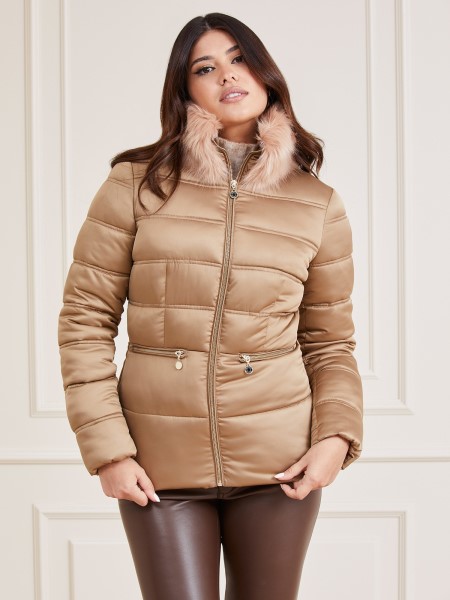 Marciano Bélelt Szatén Kabát Bézs Hiszem