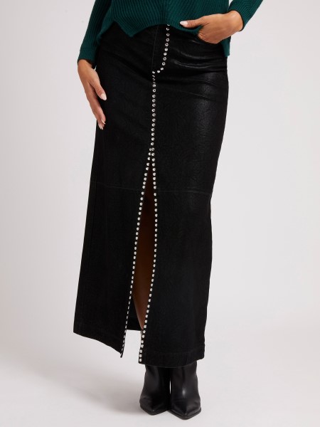 Fekete Guess Studs Műbőr Szoknya