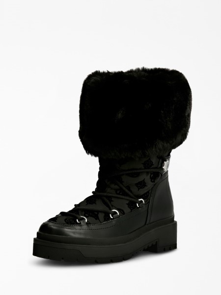 Hiszem, Fekete Larya Műszőrme Bokacsizma