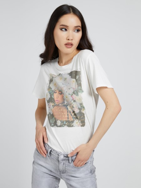 Elöl Nyomott Póló Fehér Tipp