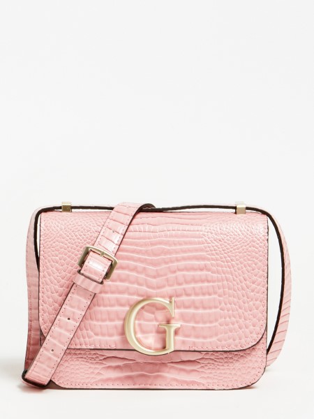 Corily Croc Print Crossbody Bag Guess Pink