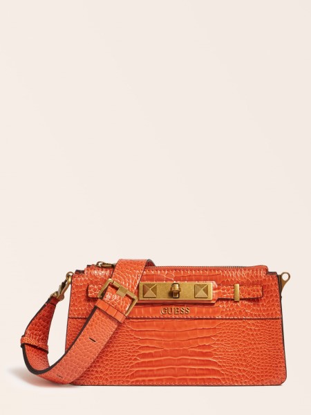 Gondolom Narancssárga Raffie Croc Print Mini Crossbody