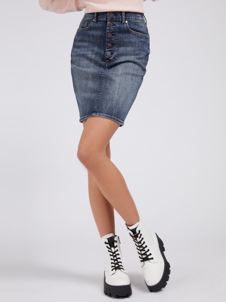 Hiszem, Kék Kitett Gombok Farmer Szoknya