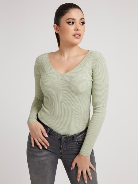 Hiszem Viszkóz Keverék Pulóver Zöld