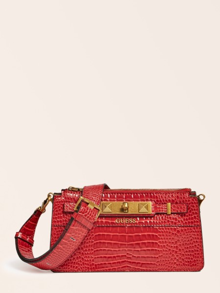 Raffie Croc Print Mini Crossbody Piros Tipp