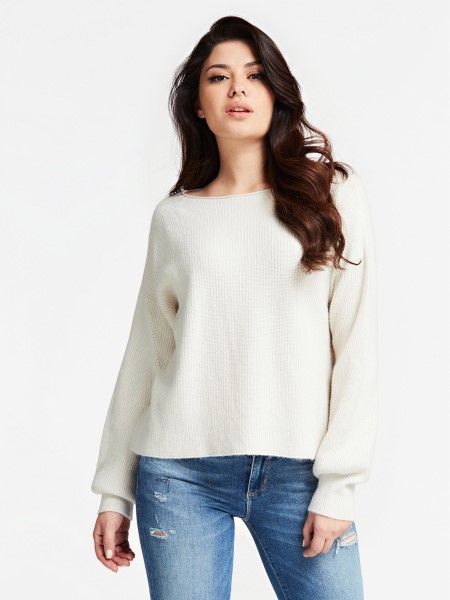 Jacquard Mintás Pulóver Krém Kitalálni