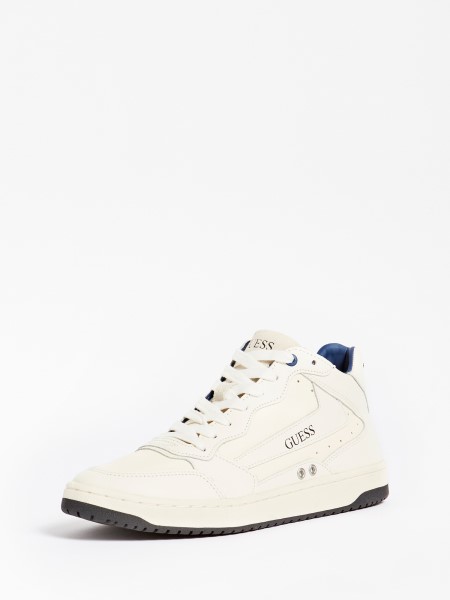 Fehér Pesaro Valódi Bőr Magas Szárú Tornacipő Tipp