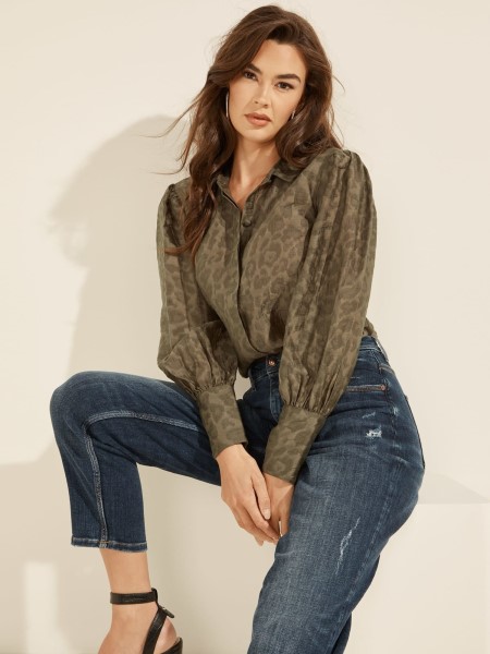 Hiszem, állatosabb Mintás Ing Zöld