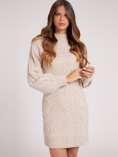 Hiszem Gyapjú Keverék Ruha Bézs