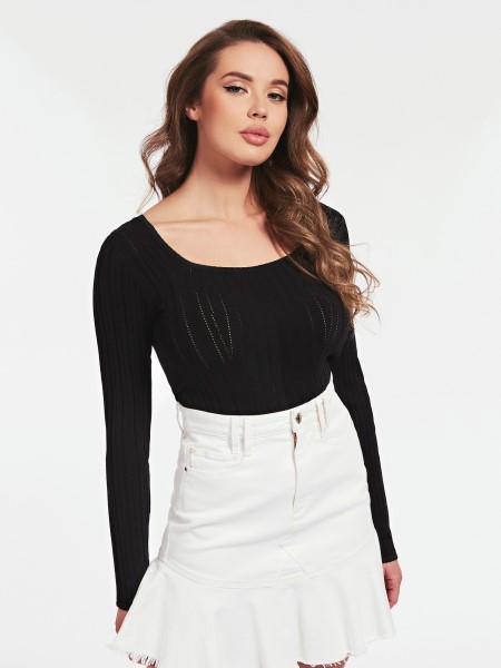 Hiszem, Fekete Viszkóz Keverék Pulóver