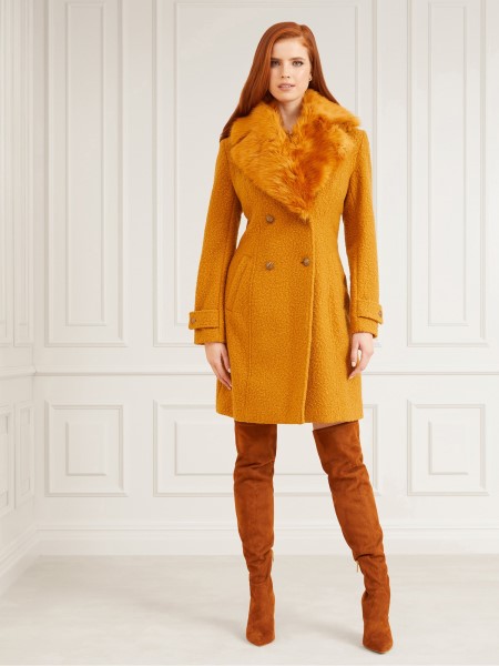 Bézs Guess Marciano Műszőrme Részletkabát