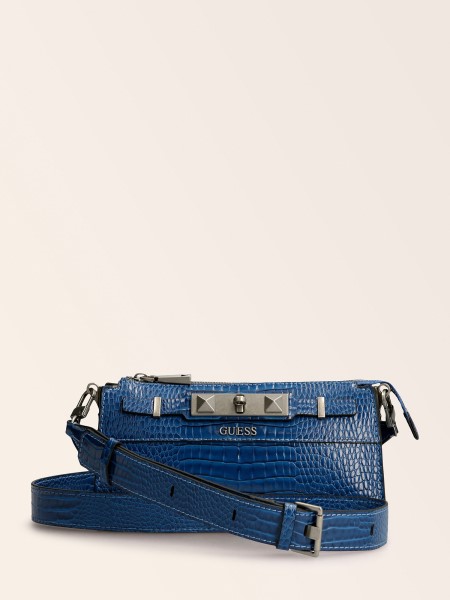 Raffie Croc Print Mini Crossbody Guess Kék
