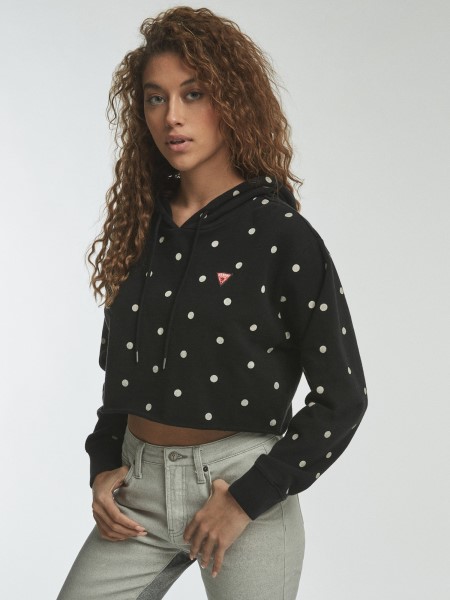 Hiszem Polkadot Crop Pulóver Fekete Multi