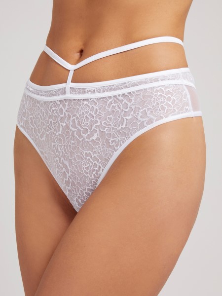 Fehér Hímzés Mesh Slip Hiszem