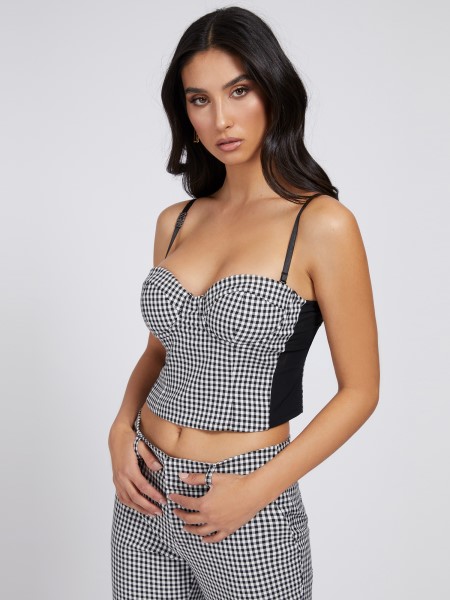 Hiszem Fehér Multi Gingham Check Top