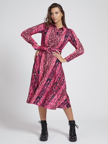 Hiszem Az Egész Nyomtatott öves Ruha Több Rózsaszín