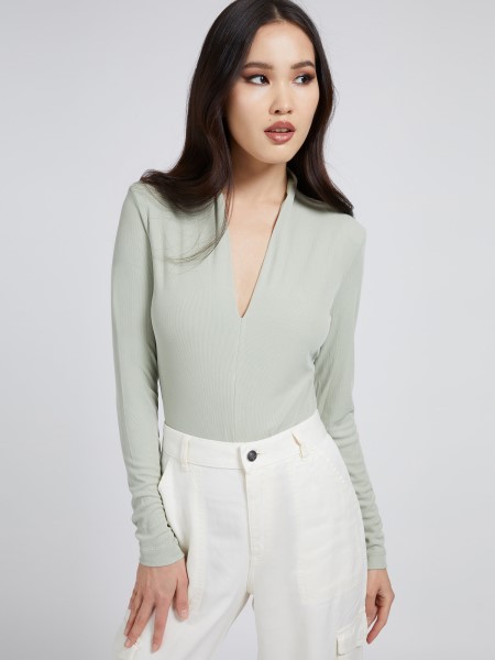 Zöld Tipp V-nyakú Teszt