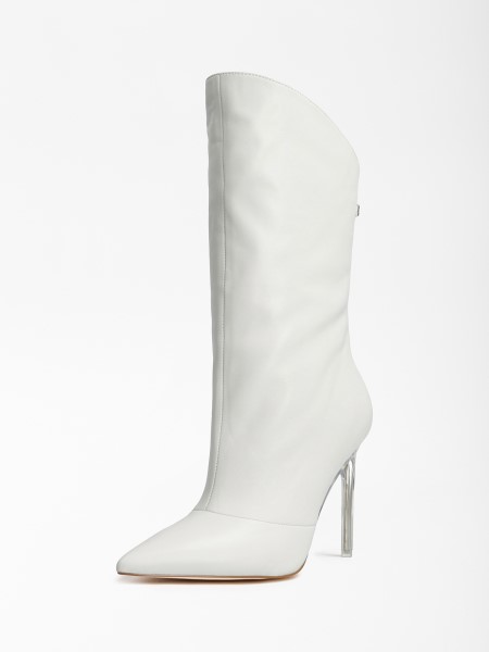 Samwell Valódi Bőr Bokacsizma Hiszem Fehér