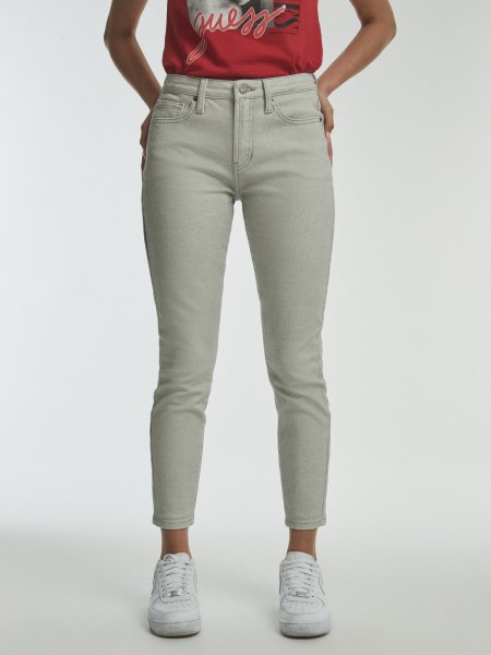 Fehér Multi Guess Maxi Print Vékony Farmer Nadrág