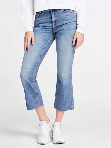 Kék Guess Flare Farmer Nadrág új Trend