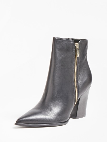 Jakira Valódi Bőr Bokacsizma Fekete Tipp