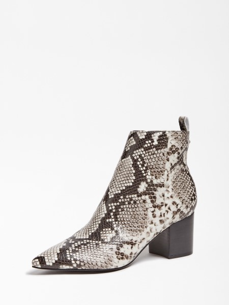 Szürke Zselé Python Nyomtatott Bokacsizma Tipp