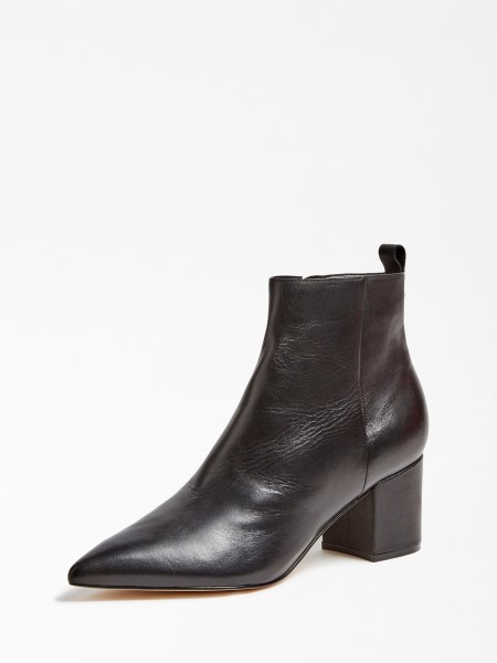 Zselés Valódi Bőr Bokacsizma Hiszem Fekete