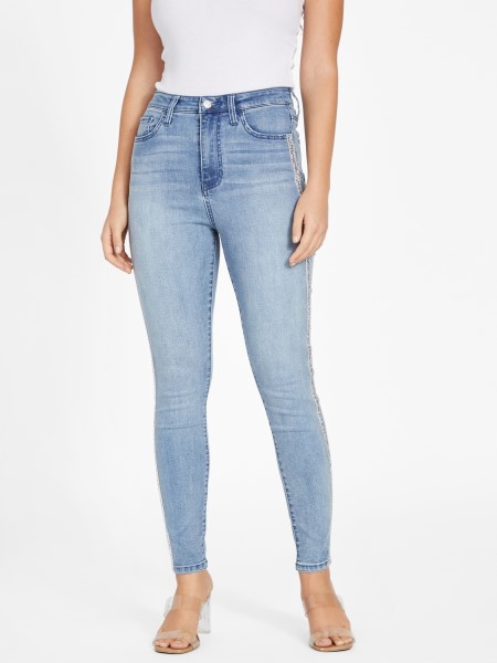 Pianna Kristály Szegélyű Szűk Farmer Kitalálni Könnyű Mosás