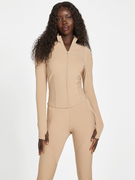 Bársony Taupe Ikram Cipzáras Kabát Hiszem