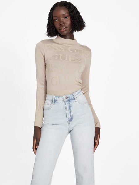 Bársony Taupe Guess Sendy Lurex Pulóver