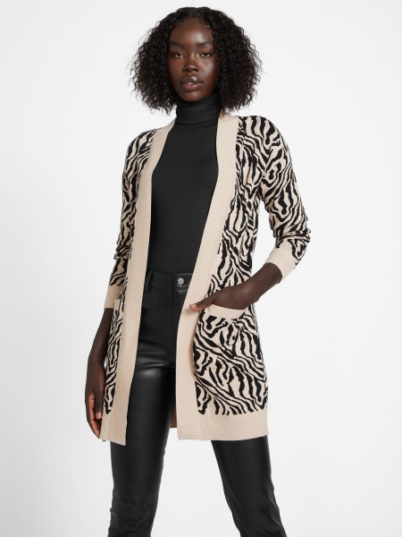 Hiszem, Madam Zebra Mintás Kardigán Mocassin Multi