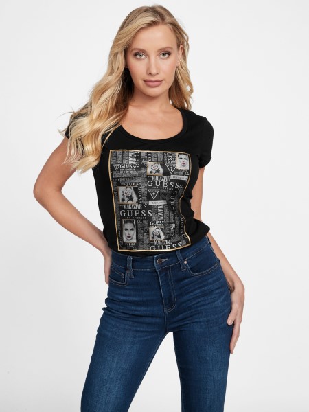 Eco Sia Mesh Póló Guess Jet Black