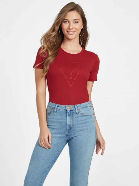 Céklalé Piros Hiszem Zillah Strassz Logó Póló